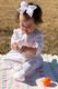 Medium Moonstitch Grosgrain Hair Bow with Easter-Inspired Embroidery