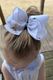King Moonstitch Grosgrain Hair Bow with Easter-Inspired Embroidery