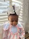 King Moonstitch Grosgrain Hair Bow with Easter-Inspired Embroidery