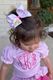 Medium Back to School Moonstitch Pencil Embroidered Hair Bow