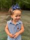 Medium Linen Scalloped Edge Hair Bow
