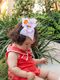 King Harvest Pumpkin Embroidery Moonstitch Hair Bow