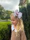 King Harvest Turkey Embroidery Moonstitch Hair Bow