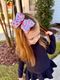 Medium Santa Print Christmas Hair Bow
