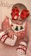 Medium Moonstitch Santa Embroidered Red Hair Bow