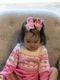 Medium Moonstitch Pink Nutcracker Embroidery Hair Bow