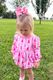 King Moonstitch Santa Embroidery Pink Hair Bow