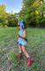 Medium Grosgrain Moonstitch Hair Bowtie with Knot Wrap and Streamer Tails