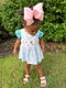 King Grosgrain Hair Bow with Matching Moonstitch Edge
