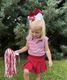 King Two-tone Grosgrain Hair Bow with Embroidered Collegiate Logo