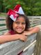 King Two-tone Grosgrain Hair Bow with Embroidered Collegiate Logo