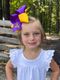 King Two-tone Grosgrain Hair Bow with Embroidered Collegiate Logo
