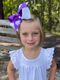 King Two-tone Grosgrain Hair Bow with Embroidered Collegiate Logo