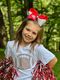 King Two-tone Grosgrain Hair Bow with Embroidered Collegiate Logo