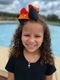 King Two-tone Grosgrain Hair Bow with Embroidered Collegiate Logo
