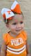 King Two-tone Grosgrain Hair Bow with Embroidered Collegiate Logo