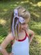 Pair of Collegiate Logo Ribbon Boot Bows with Streamers