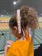 Tennessee Logo Print Streamer Ribbons on Ponytail