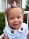 Mini Signature Collegiate Logo Print Grosgrain Hair Bow on Elastic Baby Band
