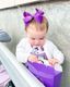 Medium Grosgrain Hair Bow with Moonstitch Edge and Embroidered Collegiate Logo
