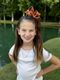 Medium Grosgrain Hair Bow with Moonstitch Edge and Embroidered Collegiate Logo