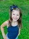 Medium Grosgrain Hair Bow with Moonstitch Edge and Embroidered Collegiate Logo