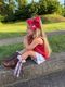 Pair of Georgia Logo Ribbon Boot Bows with Streamers