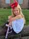 Pair of Collegiate Logo Ribbon Boot Bows with Streamers