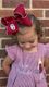 King Grosgrain Hair Bow with Moonstitch Edge and Embroidered Collegiate Logo