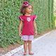 King Grosgrain Hair Bow with Moonstitch Edge and Embroidered Collegiate Logo