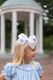 King Grosgrain Hair Bow with Moonstitch Edge and Embroidered Collegiate Logo