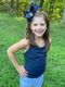 King Grosgrain Hair Bow with Moonstitch Edge and Embroidered Collegiate Logo