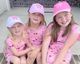 Girls Embroidered Pink Bow Chambray Cotton Twill Ball Cap