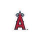 Medium Los Angeles Angels Baseball Stitch Print Hair Bow with Badge