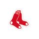Medium Boston Red Sox Baseball Stitch Print Hair Bow with Badge
