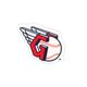Medium Cleveland Guardians Baseball Stitch Print Hair Bow with Badge