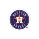 Medium Houston Astros Baseball Stitch Print Hair Bow with Badge