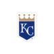 Medium Kansas City Royals Baseball Stitch Print Hair Bow with Badge