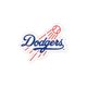 Medium Los Angeles Dodgers Baseball Stitch Print Hair Bow with Badge