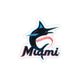 Medium Miami Marlins Baseball Stitch Print Hair Bow with Badge