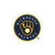 Medium Milwaukee Brewers Baseball Stitch Print Hair Bow with Badge