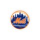Medium New York Mets Baseball Stitch Print Hair Bow with Badge