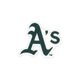 Medium Oakland Athletics Baseball Stitch Print Hair Bow with Badge