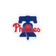 Medium Philadelphia Phillies Baseball Stitch Print Hair Bow with Badge