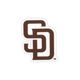 Medium San Diego Padres Baseball Stitch Print Hair Bow with Badge