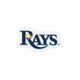 Medium Tampa Bay Rays Baseball Stitch Print Hair Bow with Badge