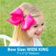 Wide King Classic Grosgrain Girls Hair Bow (Plain Wrap)